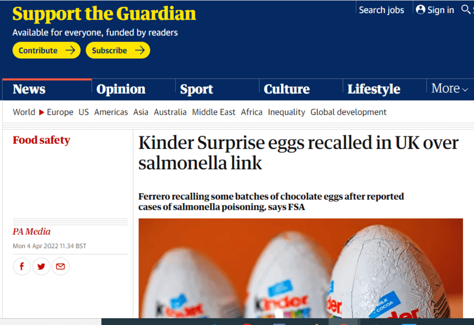 Kinder Surprise jaja povučena iz Velike Britanije zbog veze sa salmonelom - slika 1