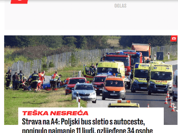 Hrvatska: U dvije nesreće najmanje 13 mrtvih