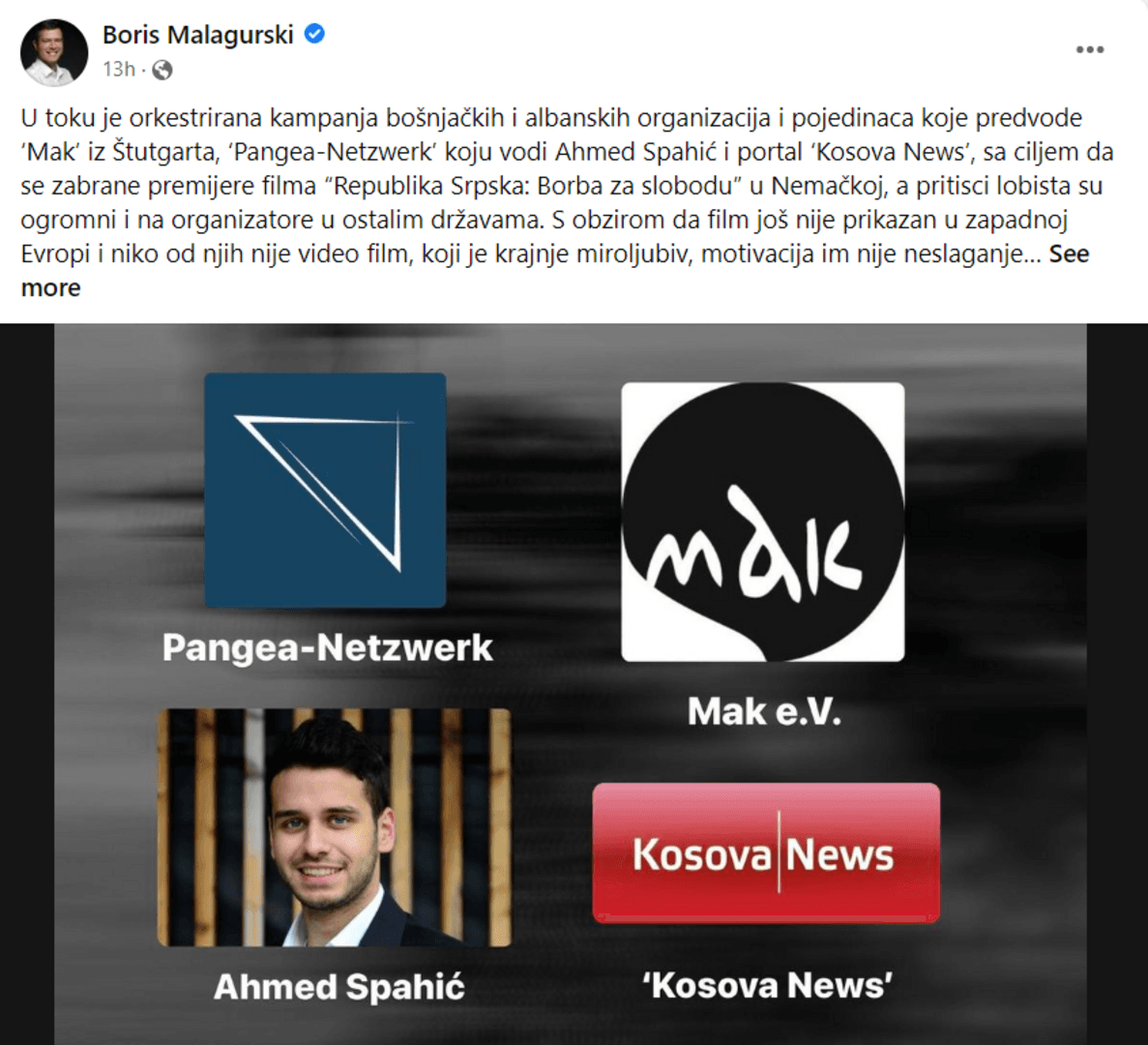 Ništa od prikazivanja filma "Rs: Borba za slobodu" - slika 1