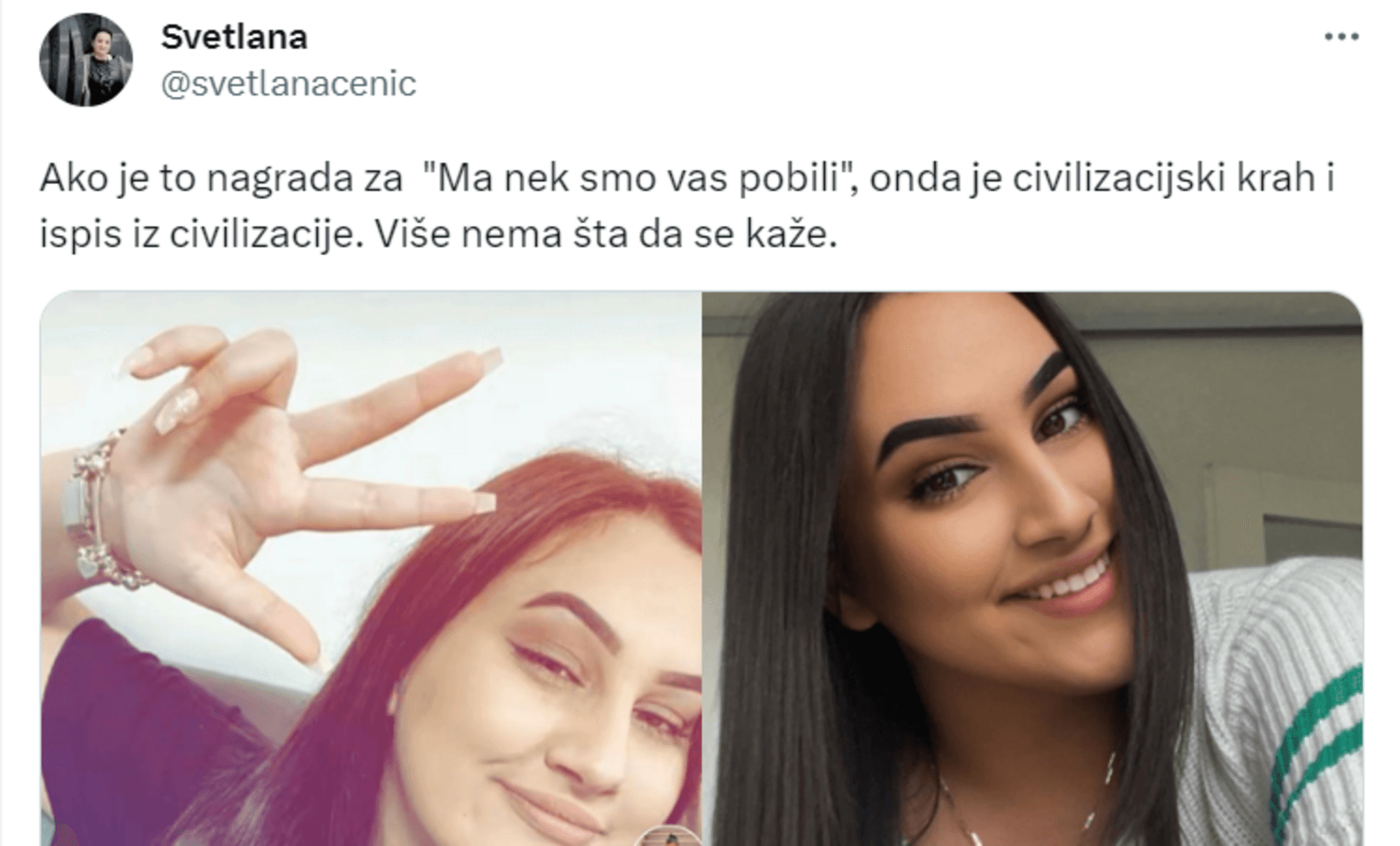 Cenić: "Ako je to nagrada za  "Ma nek smo vas pobili", onda je civilizacijski krah" - slika 1