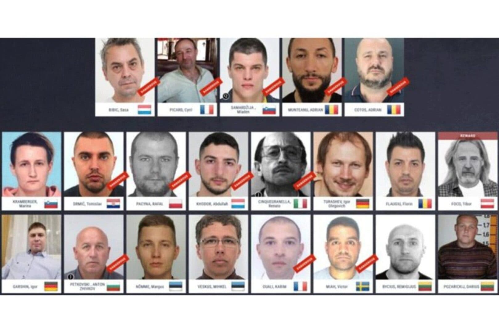 Objavljena lista najtraženijih bjegunaca u EU, dvojica iz BiH - slika 1