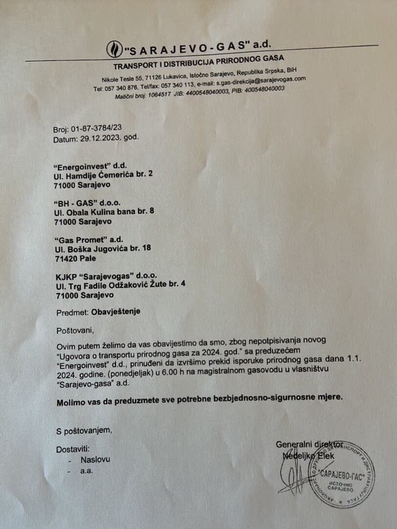 Dodik ucjenjuje: Federacija ostaje bez plina!? - slika 1