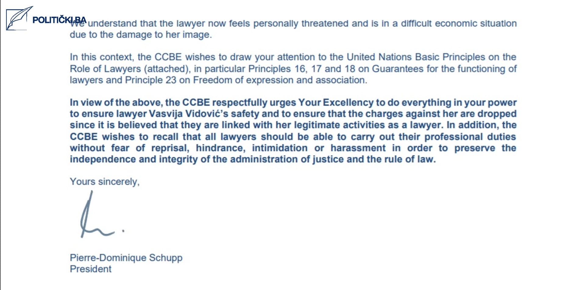 Advokati Evrope: Glavni tužilac BiH progoni advokaticu Vasviju Vidović - slika 4