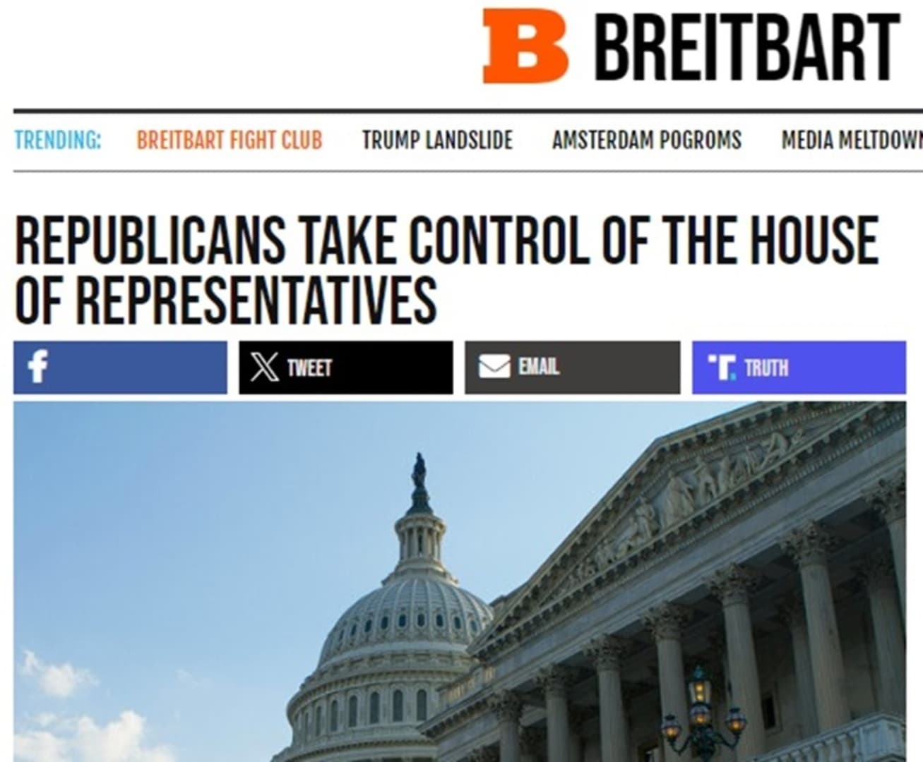 Breitbart: Republikanci osvojili Predstavnički dom SAD - slika 1