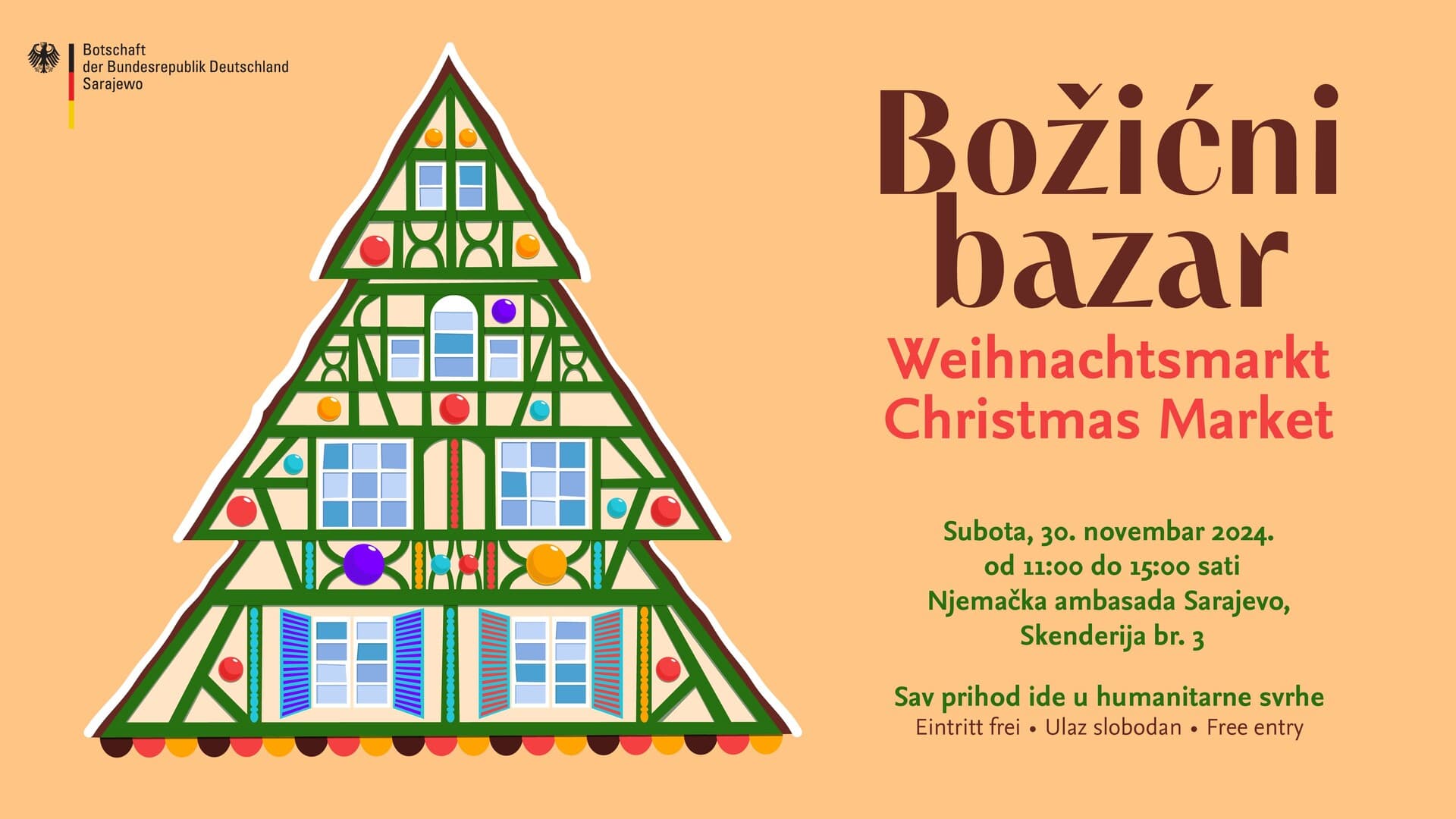 Božićni bazar 30. novembra u Njemačkoj ambasadi - slika 1
