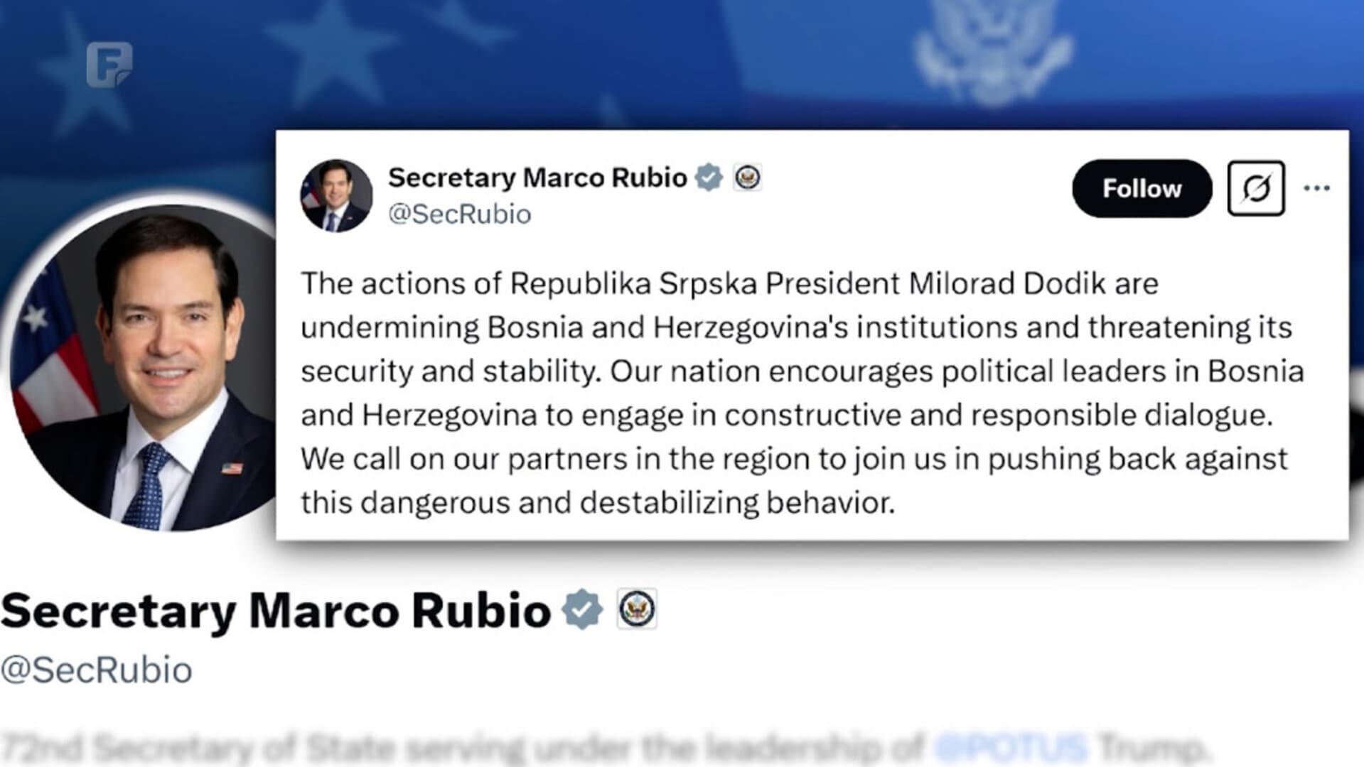 Šta znače poruke Trumpove administracije Bosni i Hercegovini - slika 1