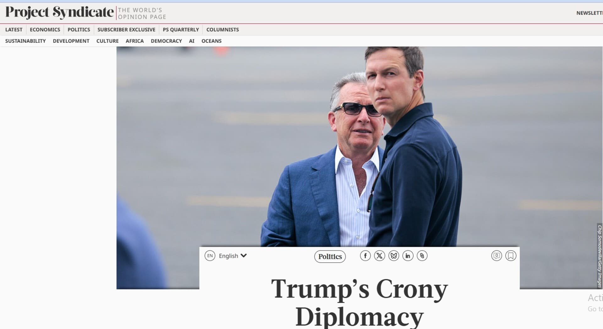 Trampova korupcijska diplomatija - slika 1