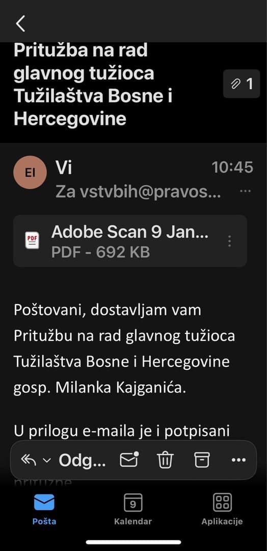 Išerić podnio prijavu protiv glavnog tužioca Kajganića - slika 1