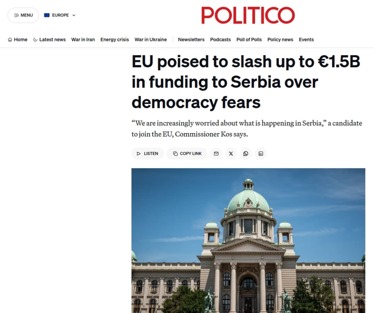 EU razmatra ukidanje 1,5 milijardi eura pomoći Srbiji - slika 1